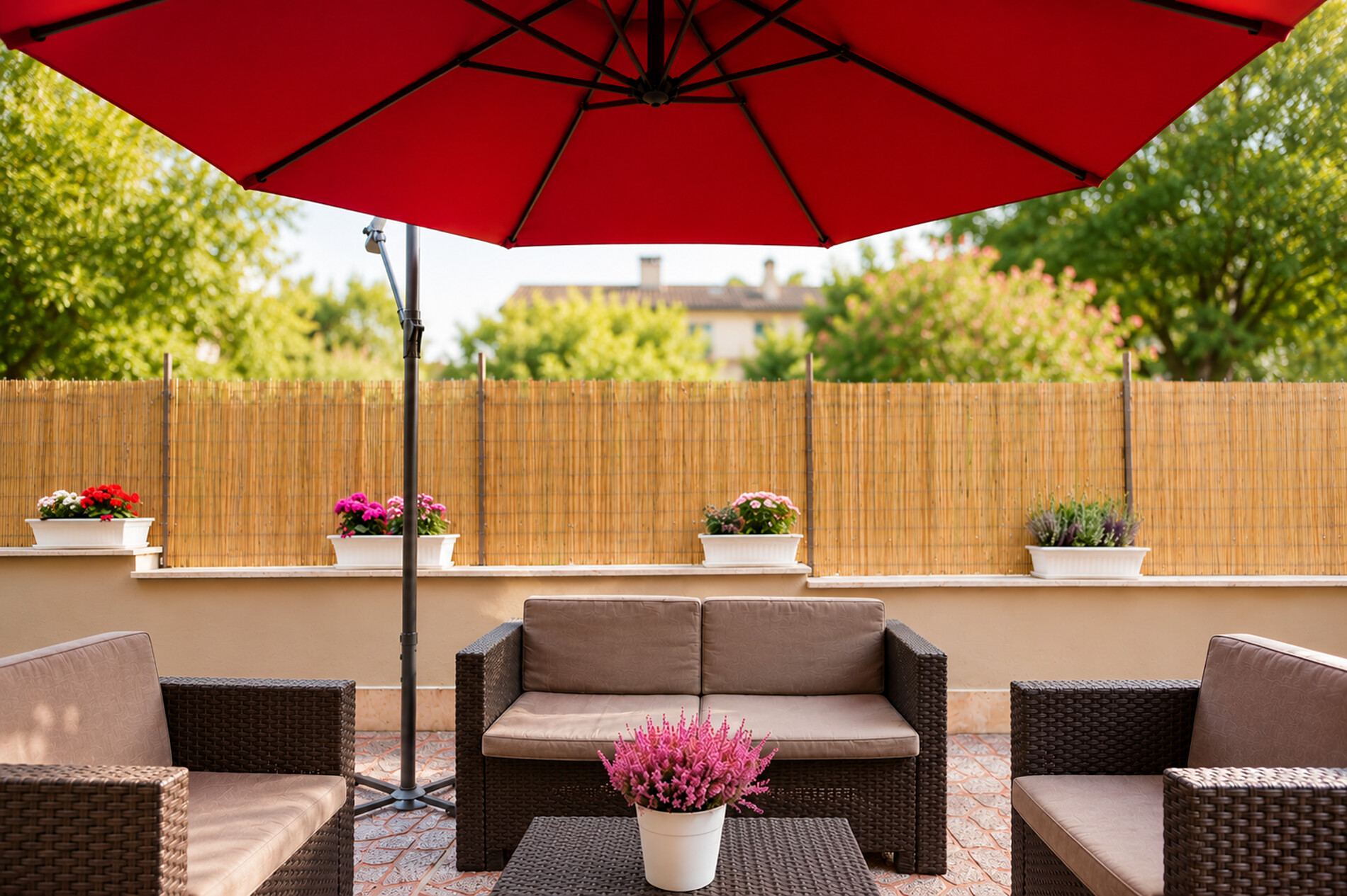 Veranda privata di Casa Lobelie tra il verde